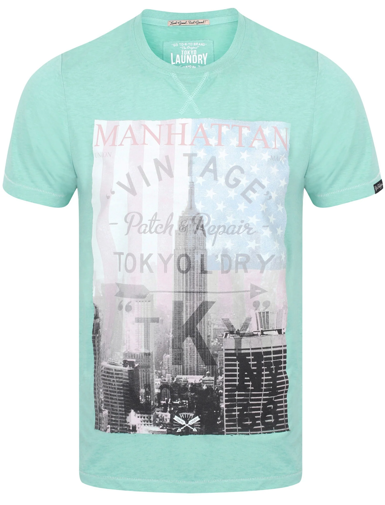 Freeport Motif Burnout T-Shirt In Dark Mint - Tokyo Laundry - Image 4