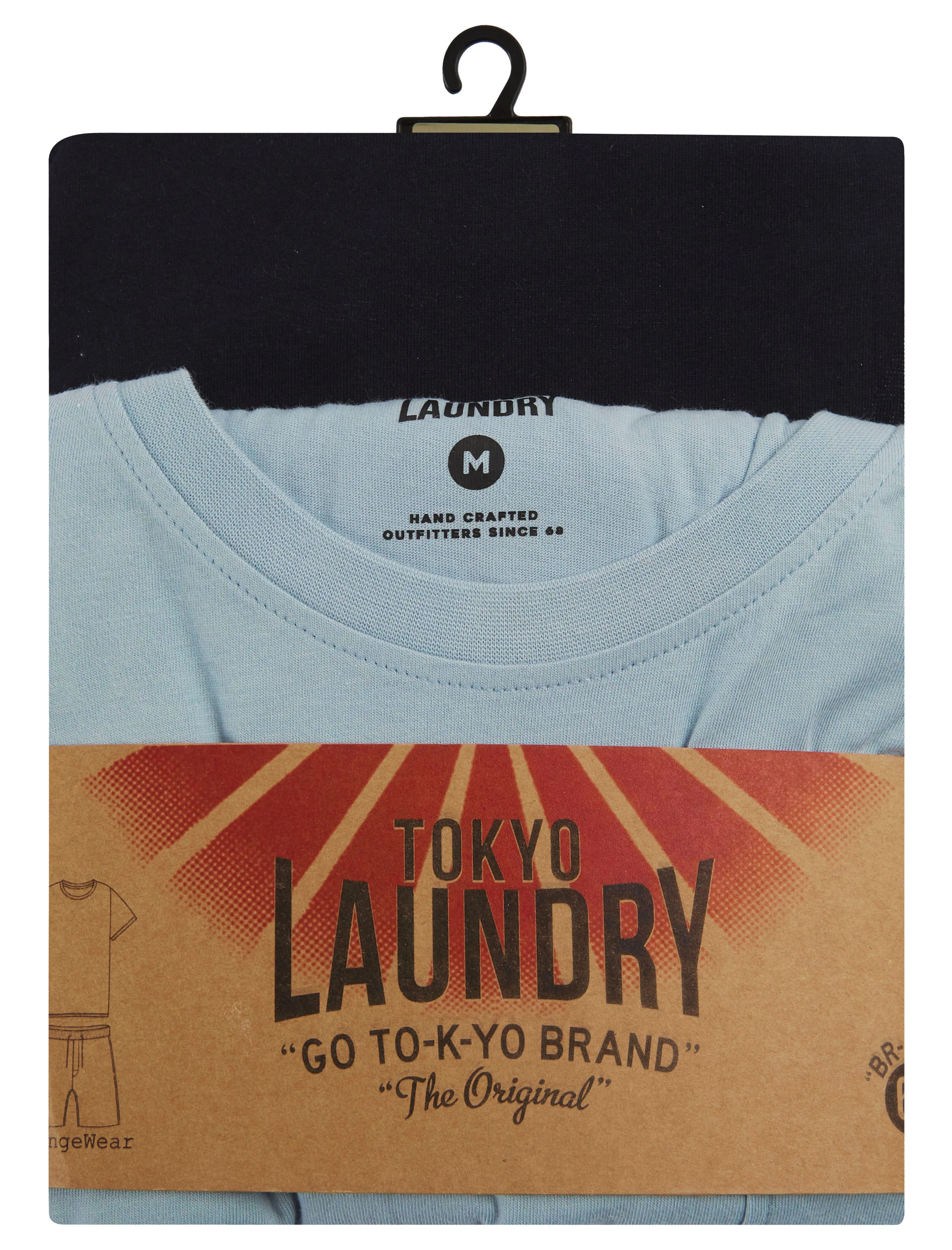 Jackman 2 Piece Jersey Cotton Crew Neck T-Shirt and Shorts Lounge Set in Subdued Blue - Tokyo Laundry - Image 8