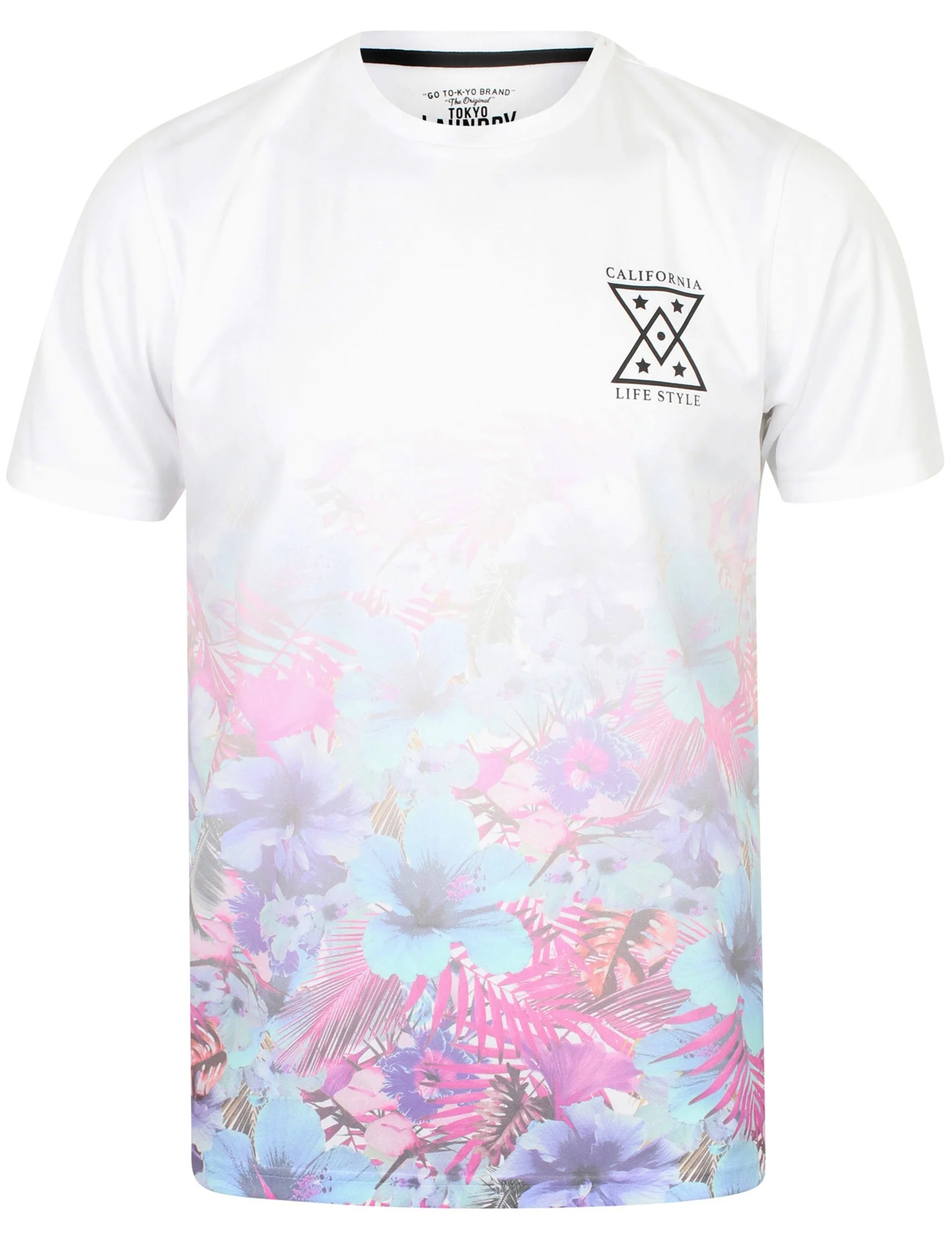 Riser Tropical Print Crew Neck T-Shirt In Optic White - Tokyo Laundry - Image 5